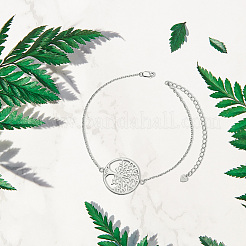Bracelets de cheville à 925 maillon en argent sterling plaqué rhodium&nbsp;JA127A