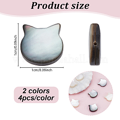 8 Stück 2 Stile natürliche weiße Muschel & natürliche schwarze Lippenmuschelperlen&nbsp;SSHEL-HY0001-03