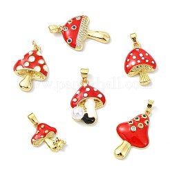 6pcs 6 estilos latón micro pavé colgantes de circonita cúbica&nbsp;KK-CJ0003-94
