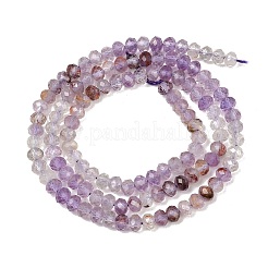 Natürliche violette Phantomquarz-Perlenstränge aus violettem Lodolith&nbsp;G-B175-A22-3x4mm