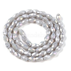 Brins de perles de verre galvanisées de couleur unie opaque&nbsp;EGLA-N013-P4mm-B05