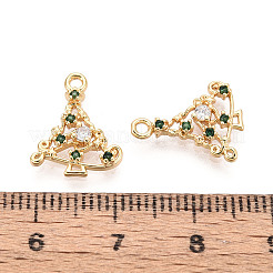 Breloques en laiton avec zircone cubique de micro pave&nbsp;KK-N263-146B-G