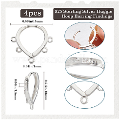 2 Paar 925 Creolen aus Sterlingsilber&nbsp;STER-BBC0007-15