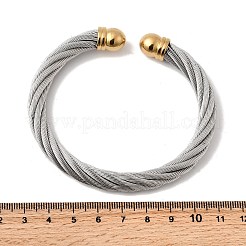 Bracelets manchettes en acier inoxydable 304&nbsp;BJEW-P310-26B-GP