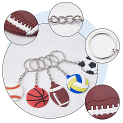 24 porte-clés pendentif en plastique PVC de 6 styles&nbsp;KEYC-CN0001-02