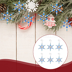 Décoration pendentif en verre flocon de neige de noël&nbsp;HJEW-GO00059