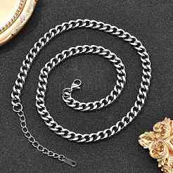 Collares de cadena de eslabones cubanos de acero inoxidable 304 para mujeres y hombres.&nbsp;NJEW-G161-02P