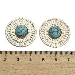 Cabochon sintetici in ottone turchese&nbsp;KK-Z088-07G-02