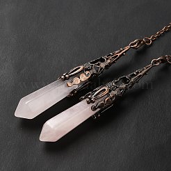 Natürliches Rosenquarz Pendel Pendel Anhänger&nbsp;G-H285-06R-22