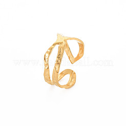 Placcatura ionica (ip) 304 acciaio inossidabile onda avvolgente anello polsino aperto per le donne&nbsp;RJEW-S405-206G