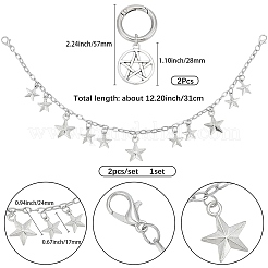 4 Stück 2 Stile Messing verdrehte Ketten Stiefelriemen Ketten & Legierung Schuhe Charms Sets&nbsp;HJEW-BM0001-08