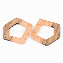 Colgantes de resina transparente y madera de nogal&nbsp;RESI-S389-004A-B