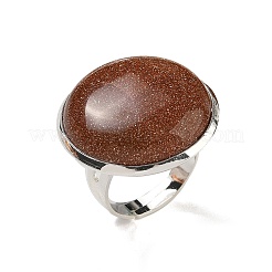 Anillos redondos ajustables de piedra dorada sintética&nbsp;RJEW-K371-09S-19