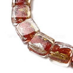 Perline lampwork in lamina d'oro e d'argento fatte a mano&nbsp;FOIL-C001-01B-02