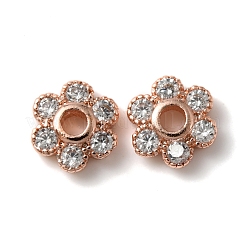 Tappo con perline in zirconi cubici in ottone con placcatura a cremagliera&nbsp;KK-C020-12B-RG