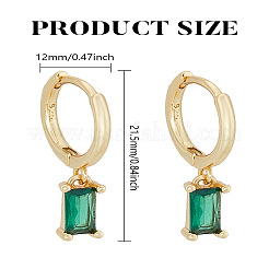 1 paio di orecchini a cerchio in ottone con micro pavé di zirconi cubici&nbsp;EJEW-LP0004-74A