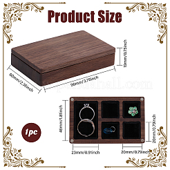 Aufbewahrungsbox aus Holz mit Magnet und Samt in Quaderform&nbsp;CON-WH0200-06B