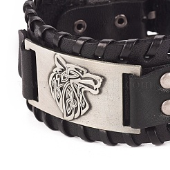 Vollnarbenleder-Kordelarmbänder&nbsp;BJEW-G620-B01