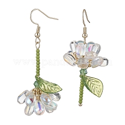 Pendientes colgantes de flores de acero inoxidable 304&nbsp;EJEW-MZ00461-01