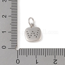 Placage de crémaillère en laiton micro pavé breloques en zircone cubique claire&nbsp;KK-E110-14P-W
