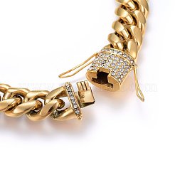 Collane a catena in acciaio inossidabile 304 placcate ioni (ip)&nbsp;NJEW-H493-15G-A