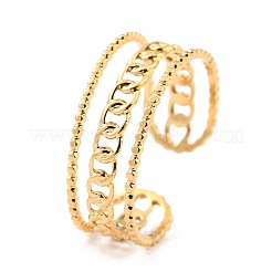 Ionenplattierung (IP) 304 Edelstahl-Fingerringe&nbsp;RJEW-L102-07G
