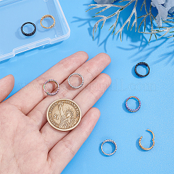8 pieza de pendientes de aro con anillo trenzado de 4 colores para niñas y mujeres&nbsp;STAS-DC0008-52