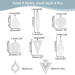 32 pendentif en filigrane de laiton de 8 styles&nbsp;KKC-UN0001-04