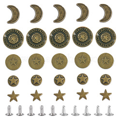 50 Stück 5 Stile Legierung Fluss Ohrstecker&nbsp;FIND-TA0009-69