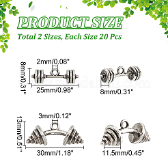 40 pz 2 pendenti in lega in stile tibetano&nbsp;FIND-DC0002-02