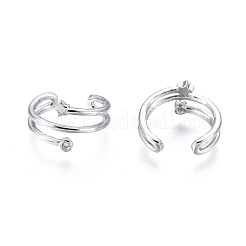 Orecchini a polsino in zircone chiaro con micro pavè di ottone&nbsp;EJEW-I249-02P