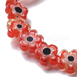 Chapelets de perles vernissées de millefiori manuelles&nbsp;LAMP-F035-09C