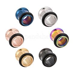 12 Stück 6 Farben 316 chirurgischer Edelstahl Schraube Ohr Messgeräte Flesh Tunnel Stecker&nbsp;STAS-YW0001-15