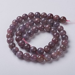Pietra preziosa naturale perle tonde rubino fili&nbsp;G-O017-8mm-06