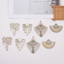 Gros pendentifs en bois non teint&nbsp;WOOD-SC0001-07