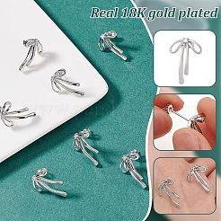 4 Paar Ohrstecker aus Messing mit Zirkonia für Damen&nbsp;EJEW-BC0001-17P