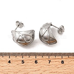 Pendientes de botón de acero inoxidable 304&nbsp;EJEW-F381-01A-P