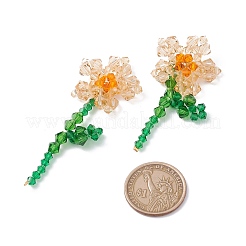 Boucles d'oreilles pendantes imitation cristal autrichien fleur de vie&nbsp;X1-EJEW-TA00029-02