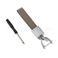 Porte-clés en cuir de vachette&nbsp;LS-KEYC-WH0018-52C