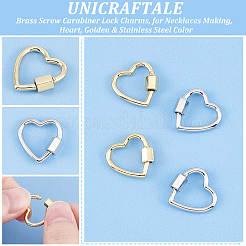 4 Stück 2 Farben Messing Schraubkarabinerverschluss Charms&nbsp;KK-UN0001-99