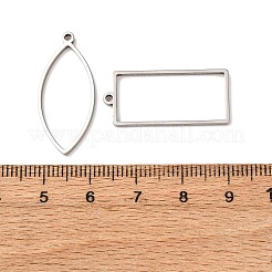 10 Stück Anhänger-Set mit offener Lünette aus Edelstahl 201&nbsp;STAS-B101-06B-P