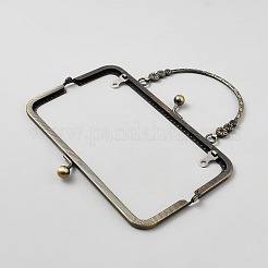 Cadre de poignée de sac à main en fer forgé à fermoir baiser&nbsp;FIND-WH0149-94AB