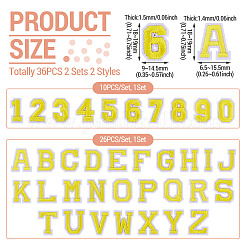 36 pz 2 set 2 stili lettere a~z e numero 0~9 set di toppe da cucire ricamate in poliestere&nbsp;PATC-TA0001-55D