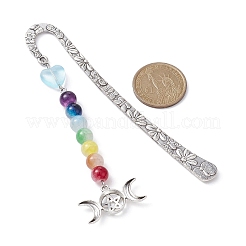 Haken-Lesezeichen aus Legierung mit Blumenmuster&nbsp;AJEW-JK00250-05
