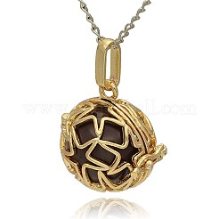 Colgantes de jaula redonda de bronce dorado&nbsp;KK-J231-06G