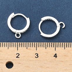 Micropave de latón claro fornituras de aretes de aro de circonio cúbico&nbsp;KK-H532-14A-S