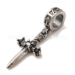 Colgantes europeos de acero inoxidable quirúrgico 316 y rhinestone.&nbsp;SA-CBA7555-17AS-01