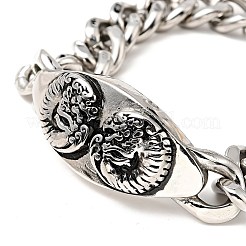 Bracciale a maglie romboidali in acciaio inossidabile 304 anti-ossidazione con catene a maglie per uomo e donna&nbsp;BJEW-E009-22P
