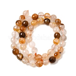 Brins de perles de quartz hématoïde jaune naturel&nbsp;G-I003-8mm-04