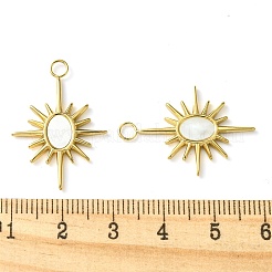 Ionenplattierung (IP) 304 Edelstahl Pavé Muschel Anhänger&nbsp;FIND-Z028-16G